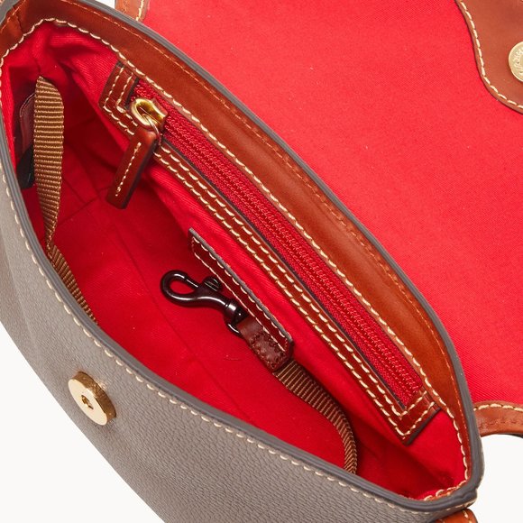 Dooney & Bourke Pebble Grain Crossbody Saddle Taupe - Picture 2 of 5